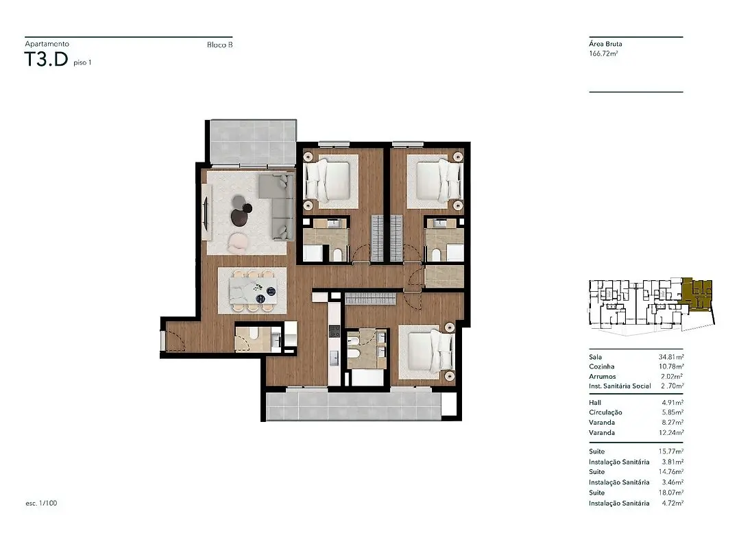 Apartamento T3 à venda em Santa Luzia, Funchal